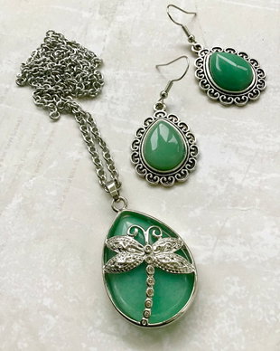 Set vintage Aventurin verde
