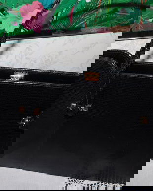 Poseta  vintage  piele sopirla , deosebita ,  poseta pe viata