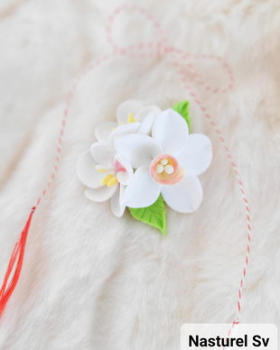 Brosa martisor: Flori de mar si narcisa