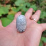 Inel Coral fosilizat si Argint 925 - IN1244 - Inel gri reglabil, inel cadou, cadou sotie, bijuterii cadou, bijuterii coral, cadou romantic, cadou iubita, cadou prietena, cristaloterapie, cristale de colectie