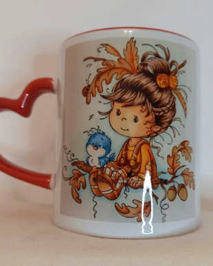 Cana personalizata interior rosu