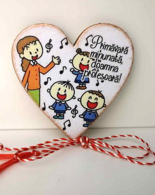 Martisor din lemn, personalizat profesoara - muzica