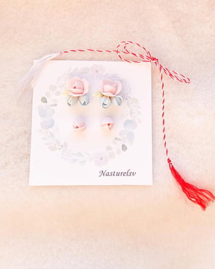 Set martisor cercei: Trandafiri