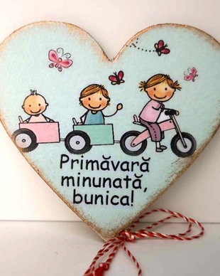 Martisor tip magnet, personalizat pentru bunica