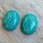 Cabochon amazonit rusesc, 25x18 mm (2 buc)