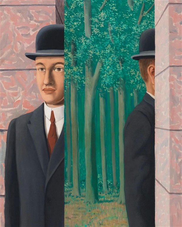 Cercei pictati manual dupa Magritte
