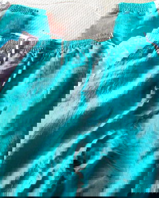 pantaloni "foita" unisex turcoaz/alb   M