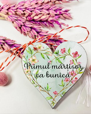 Martisoare personalizate - inimi florale