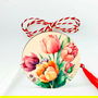 Martisor din lemn personalizat cu flori