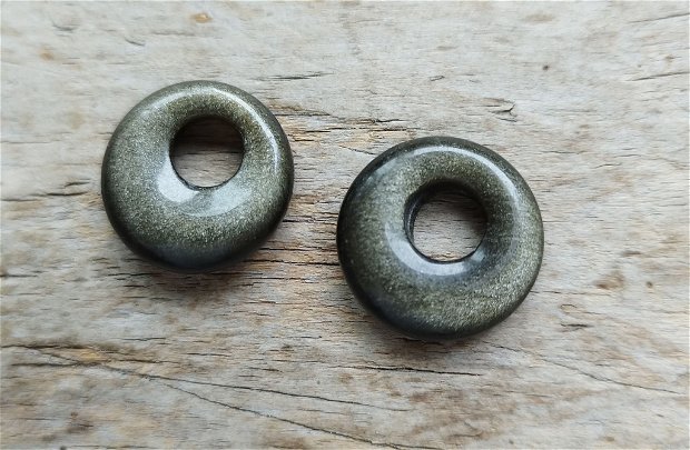 Obsidian auriu, donut 18 mm (2 buc)