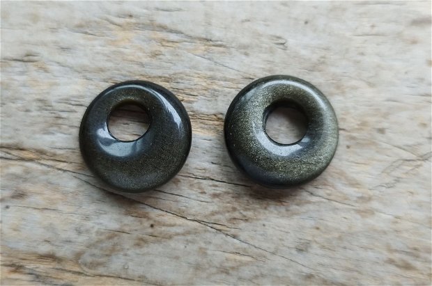 Obsidian auriu, donut 18 mm (2 buc)
