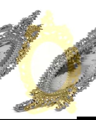 Rama foto ovala decorata cu flori