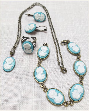 SET-CAMEE ALB-BLEU-TURQOISE