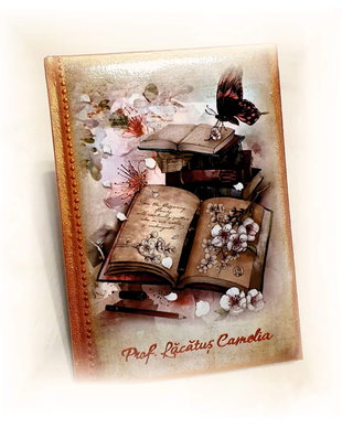 Agenda nedatata personalizata, format A5, cadou Prof. Limba Romana / Bibliotecar