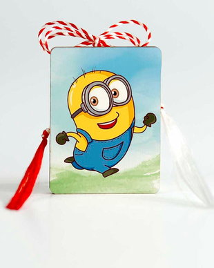 Martisor lemn copii personalizat cu personaj - Minion