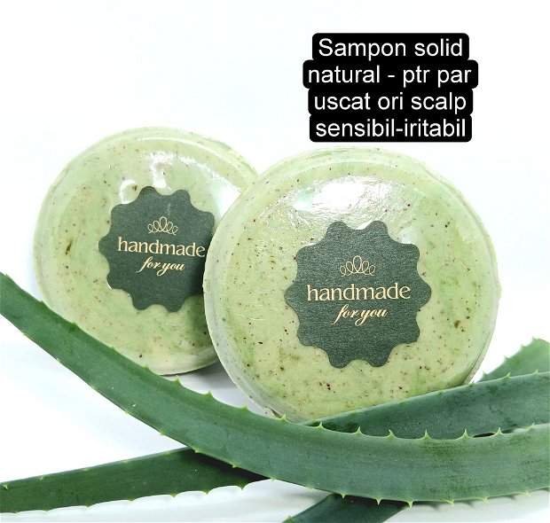 Sampon solid natural - ptr. scalp sensibil, iritabil sau par uscat & anticadere par  ( cu aloe)