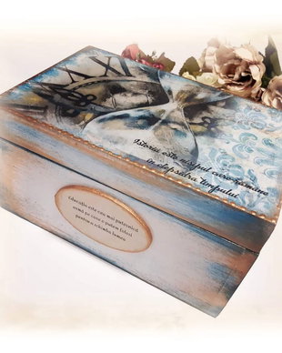 Cufar din lemn, cadou profesor Istorie, 20x15x7 cm