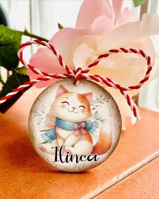 Martisoare personalizate - forma rotunda - Pisicute simpatice