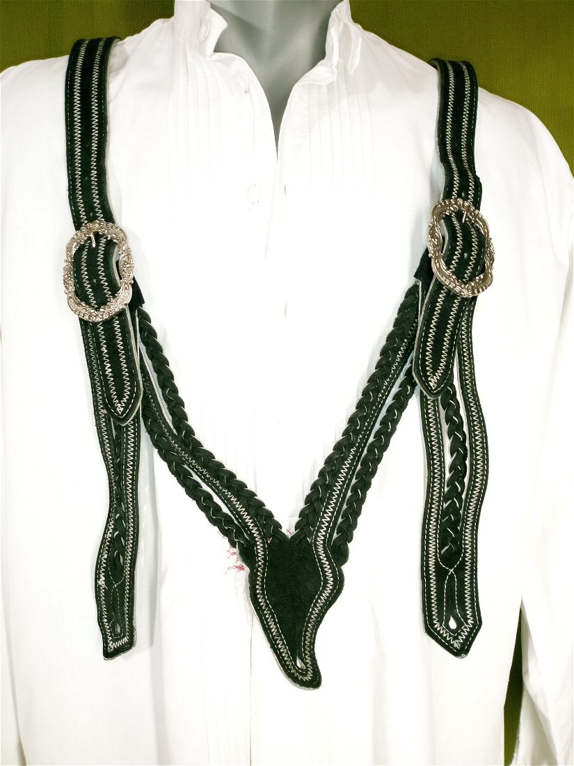 Bretele tradiționale bavareze din piele , pt pantaloni bavarezi din piele