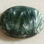 Cabochon serafinit (lucrat manual in India) aprox 4.4x14.5x23 mm