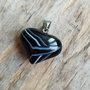 Pandantiv agata dungata, inimioara, 30x24 mm