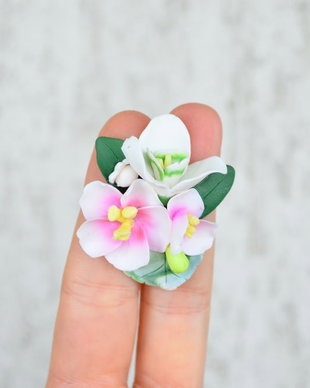 Flori de mar si ghiocei- Brosa Martisor