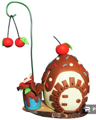 Lampa de veghe - Easter Egg Chocolate Cake Fairy House