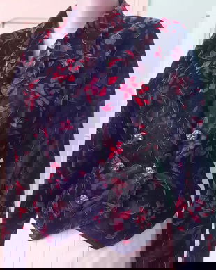 Sacou catifea imprimeu floral