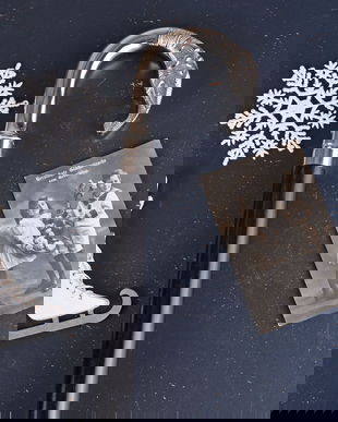 Baston din lemn masiv cu maner elefant