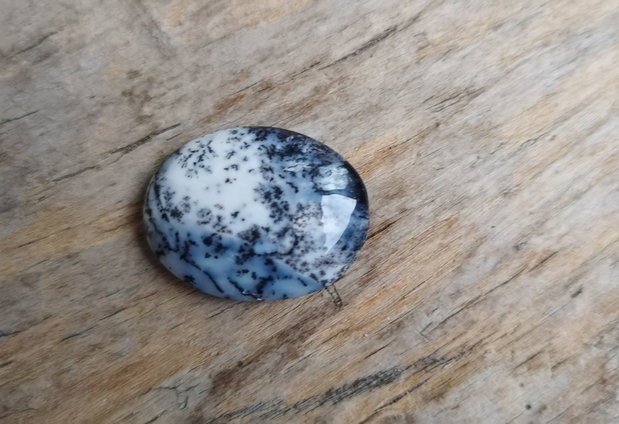 Cabochon opal dendritic, 27x21x6 mm