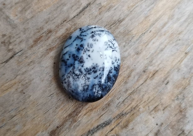 Cabochon opal dendritic, 27x21x6 mm