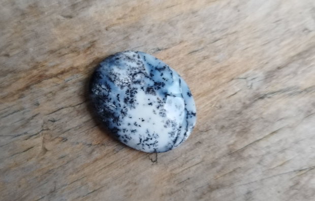 Cabochon opal dendritic, 27x21x6 mm