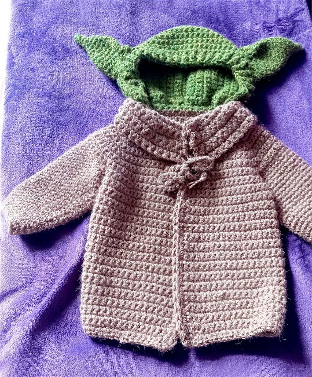 Palton Baby Yoda crosetat manual