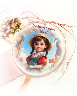 Martisor personalizat lalele / fetita / palarie