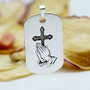 Placuta Army personalizata / Simbol cruce / Argint 925