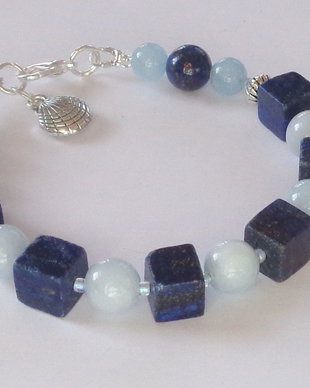 Bratara lapis lazuli si acvamarin