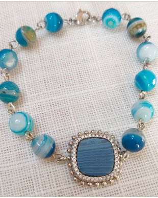 BRATARA-AGATE BLEU DE FOC