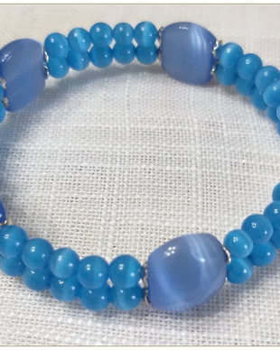 BRATARA DUBLA- CAT'S EYE BLEU