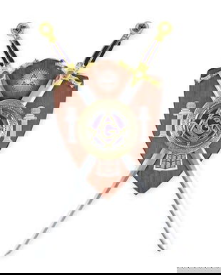 Panoplie de perete cu doua sabii