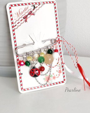 Martisor brosa cu pietre semipretioase