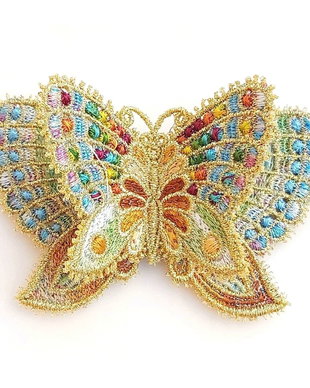 Fluture dublu auriu martisor