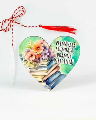 Martisor inima cu mesaj profesoara / invatatoare / educatoare