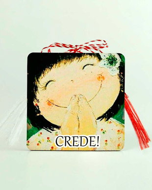 Martisor lemn copii cu mesaj