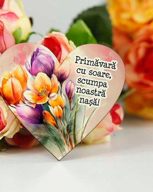 Magnet martisor cu flori pentru fina, nasa, sora, prietena