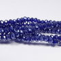 Cristale din sticla, rondelle, 3x2.5 mm, albastre electroplacate
