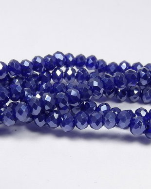 Cristale din sticla, rondelle, 3x2.5 mm, albastre electroplacate