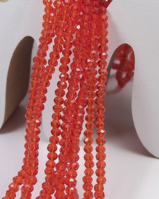 Cristale din sticla, rondelle, 3.5x3 mm, rosii-D01-D07