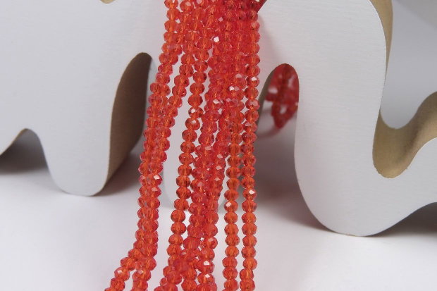 Cristale din sticla, rondelle, 3.5x3 mm, rosii-D01-D07