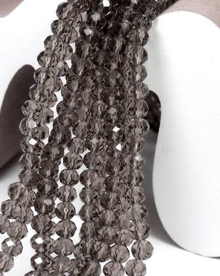 Cristale din sticla, rondelle, 3.5x3 mm, gri