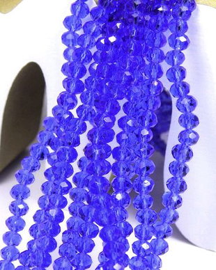 Cristale din sticla, rondelle, 4x3.5 mm, albastre-A034-D31